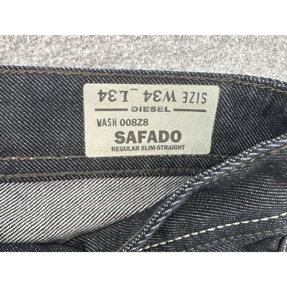 Diesel Safado Regular‎ Slim Straight Jeans Mens 34x34 Wash 008Z8 Selvedge Denim